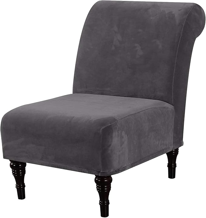H.VERSAILTEX Armless Accent Chair Covers Thick Velvet Armless Chair Slipcovers