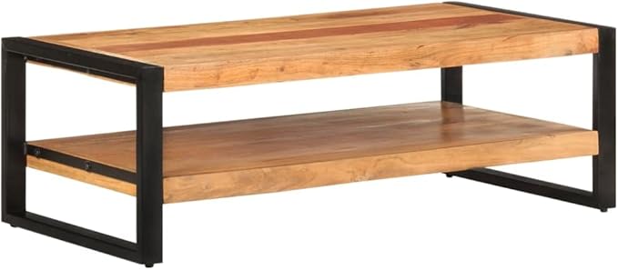 Coffee Table 47.2"x23.6"x15.7" Solid Acacia Wood, End Tables, Living Table