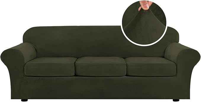 H.VERSAILTEX High Stretch Sofa Slipcover 4 Piece Cover Velvet Furniture