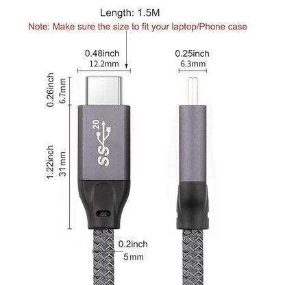 QCEs USB C Monitor Cable 5FT 8K30Hz 4K60Hz, 20Gbps USB C 3.2 Gen 2x2 Video Display Cable 100W PD Charging Cord Compatible for iPhone 17 16 15 MacBook Pro iPad KYY MNN InnoView Portable Monitor