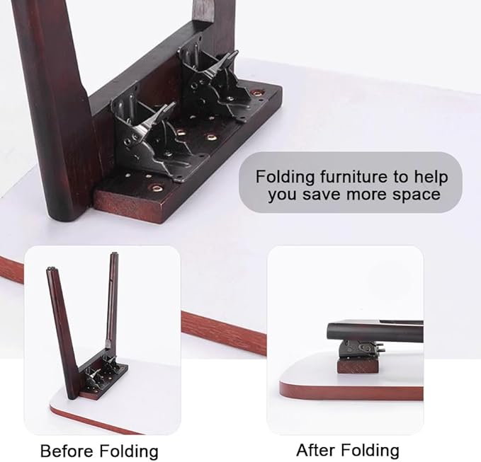 4 Pack Folding Brackets for Table Bed Leg Feet, Self-Lock Hinge Hardware