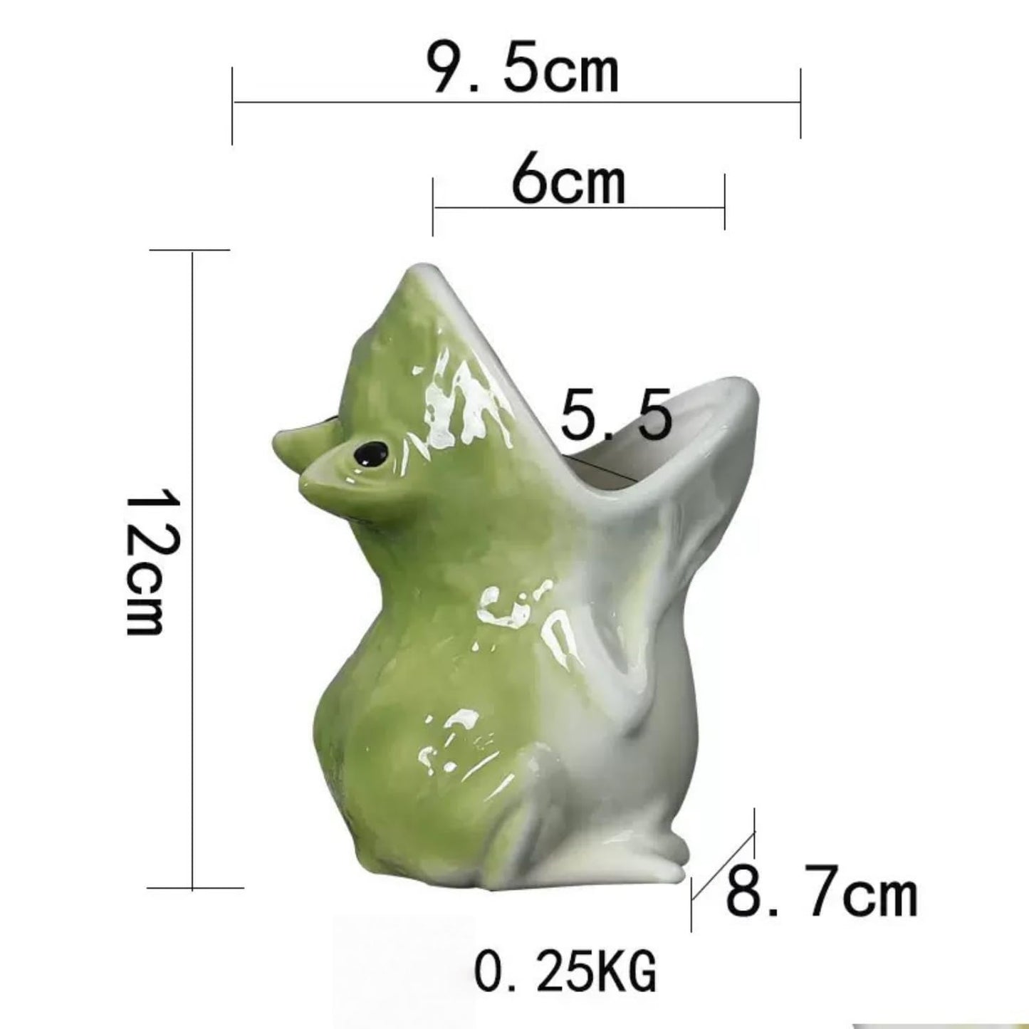 YQLDAHU Cartoon Frog Planter - Ceramic Succulent Planter Pot with Drainage, Cute Home Decor Gift for Plant Lovers, Indoor/Outdoor Mini Flower Pot for Desk, Garden, Windowsill by Home-n-Gifts 1pcs