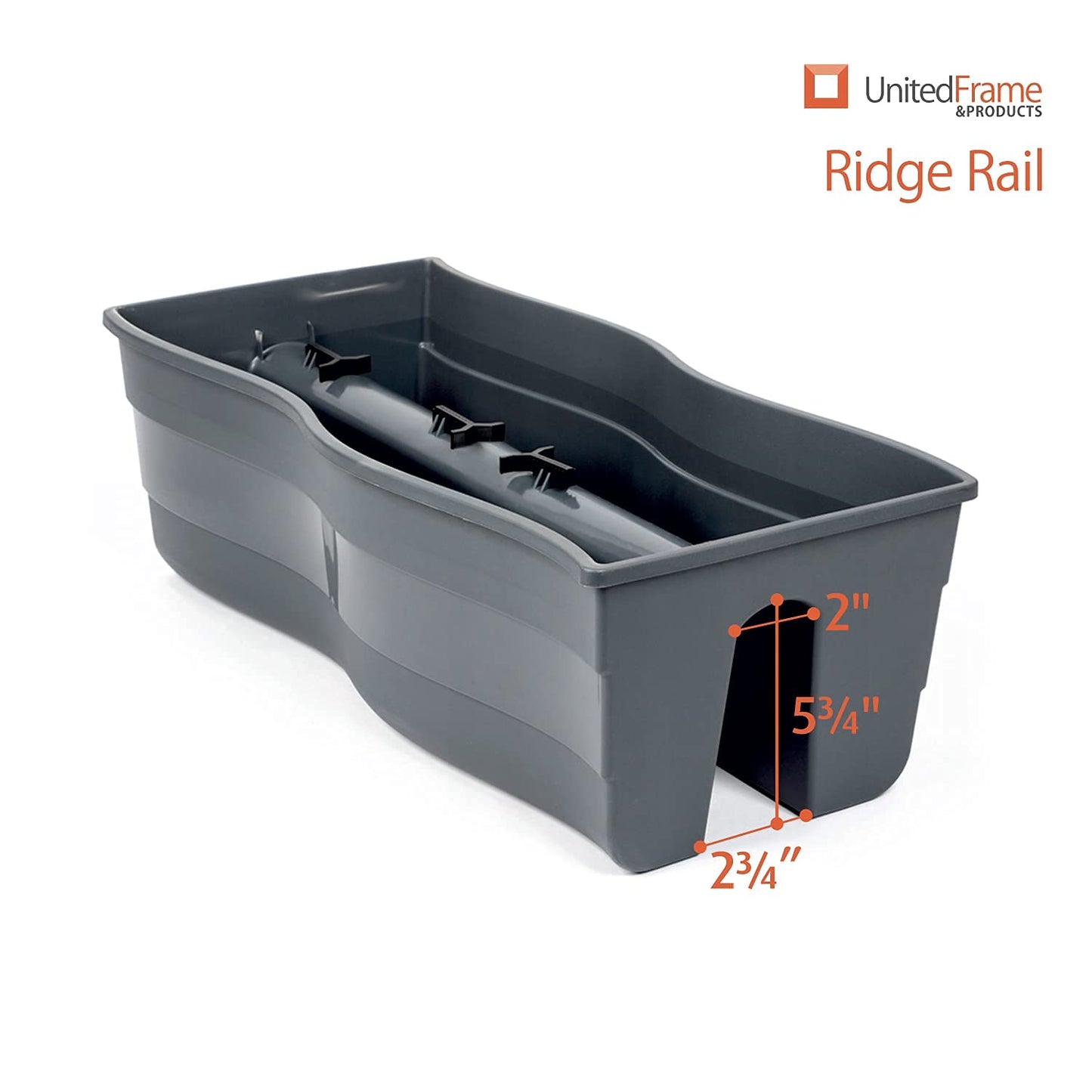 Ridge Rail Long Rectangular Flower Pot, Indoor/Outdoor Hanging Rail Planter Lightweight & Weatherproof Flower Box - Balcony Planters for Railing and Fence Patio, Deck 2 Pack (Grey)