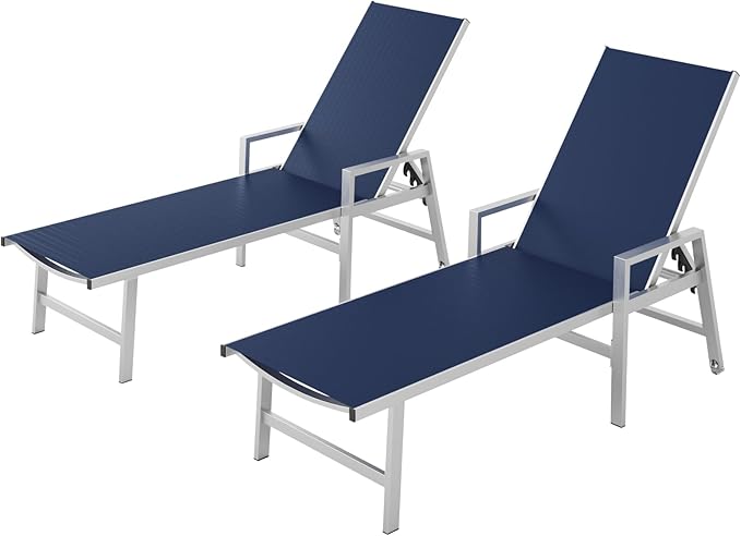 Patio Chaise Lounge Chair Outdoor Set of 2