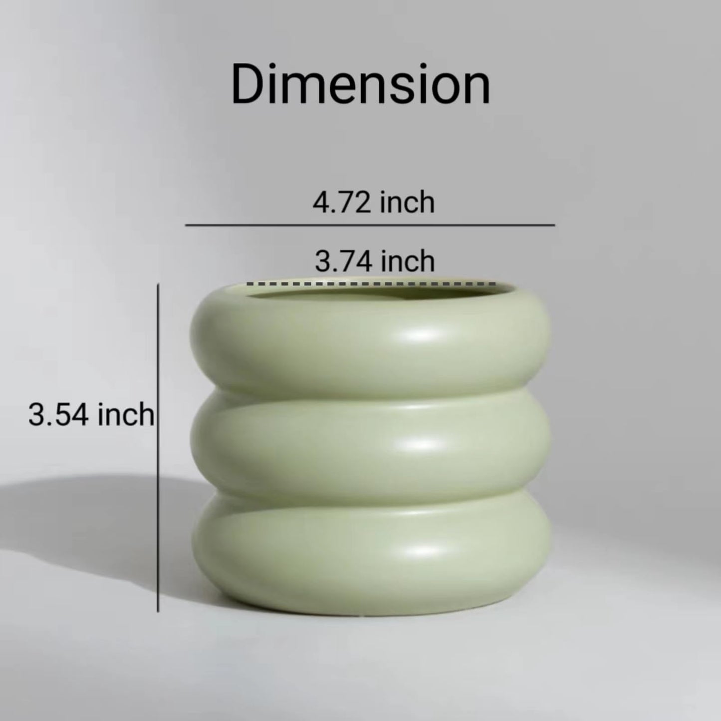 SANDYBAYTAS Ceramic Plant Pot Indoor, 4.5 Inch Flower Pot with Drainage Hole, Small Bubble Design Ceramic Planter for Home & Office Decor (Green)