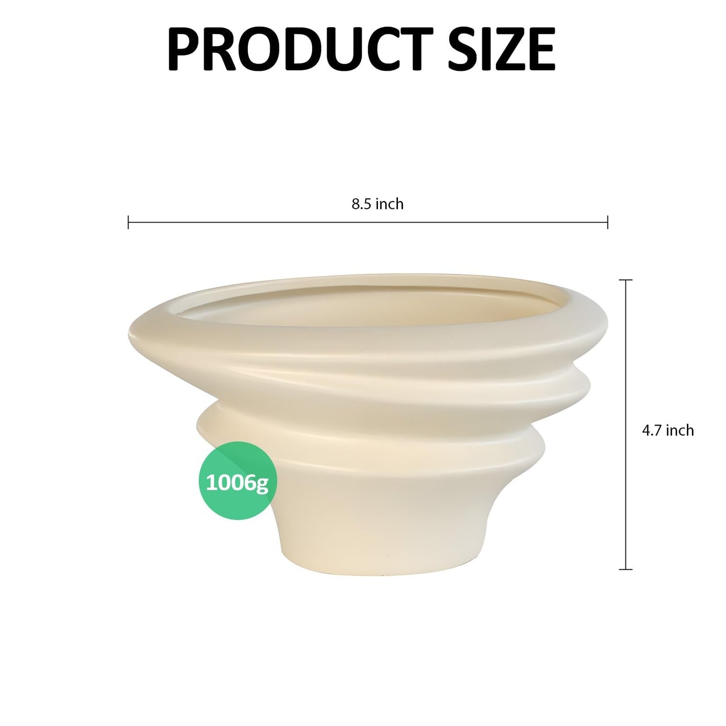 OXART 8.5 inch Ceramic Plant Pot, Plant Pots for Indoor Plants with Drainage, Outdoor Flower Pots Home Office Decorative Planters Pot for Succulent, Snake Plant and Pothos, Yellow