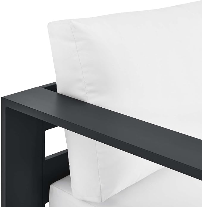Modway Tahoe Aluminum Outdoor Chaise Lounge in Gray White