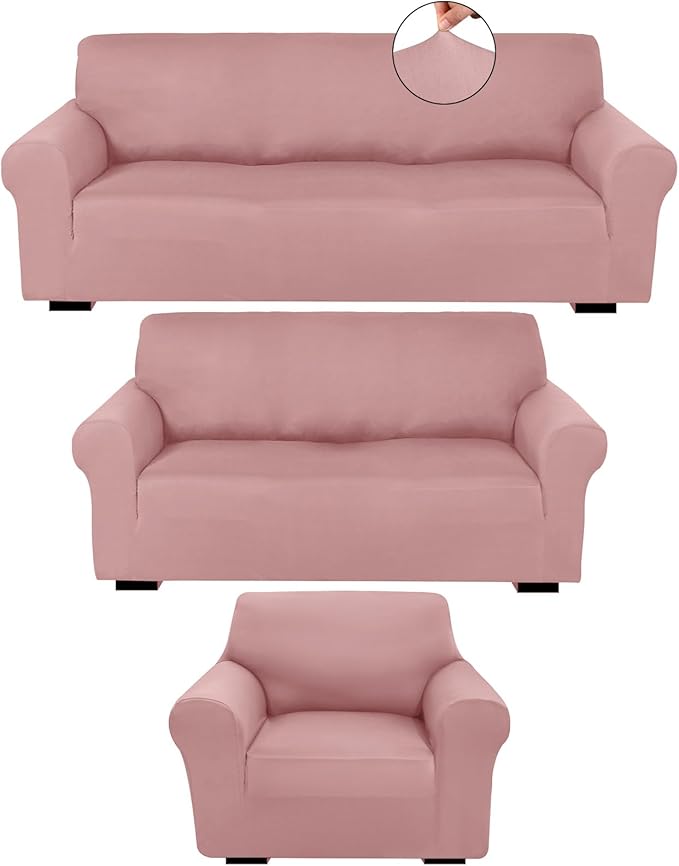 Peryiter 3 Pcs Couch and Loveseat Covers Set Sofa Cover