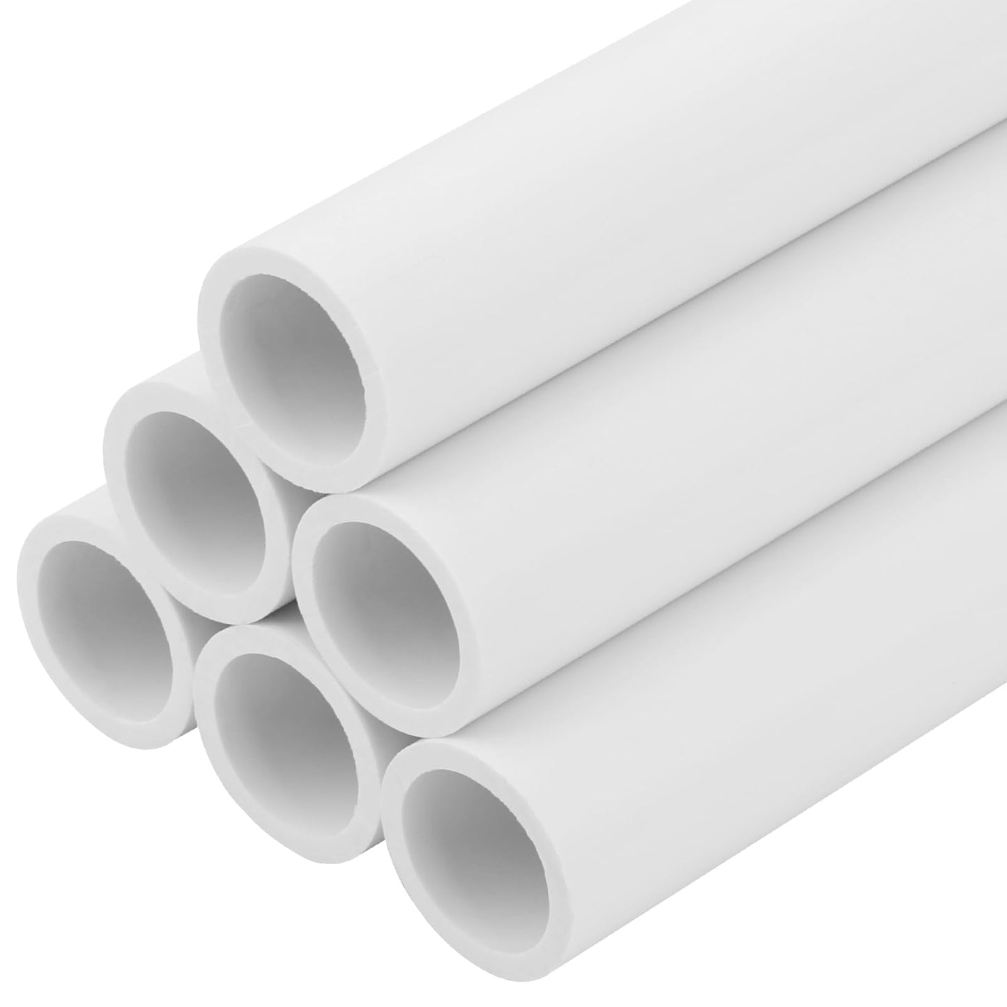 CKVIHAV 6Pcs 1/2 Inch PVC Pipe 17" Long Sch40 Industrial Pipes for Home DIY, Greenhouse, Garden, Farm, Workshop, Furniture Grade, White (0.50" x 17"L)