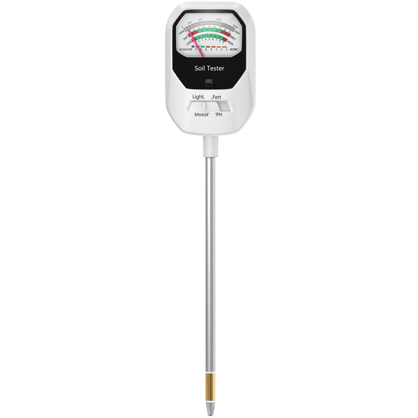Buladeke 4-in-1 Soil Moisture Meter Soil Moisture/Fertility/PH Meter/Sunlight Intensity Soil Test Meter for Gardening, Farming and Outdoor Plants