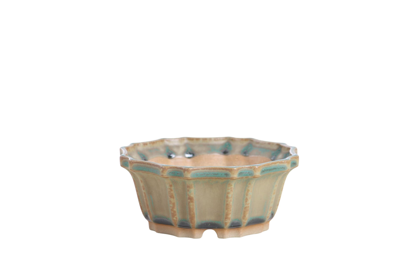 Willow Bonsai Ceramics Flower Design Bonsai Pot 4.5 Inch – Elegant Ceramic Bonsai & Succulent Pot, High‑Fired Frost‑Proof Stoneware with Drainage+Wiring Holes, Handmade USA (Speckled Moss, 4.5inch)