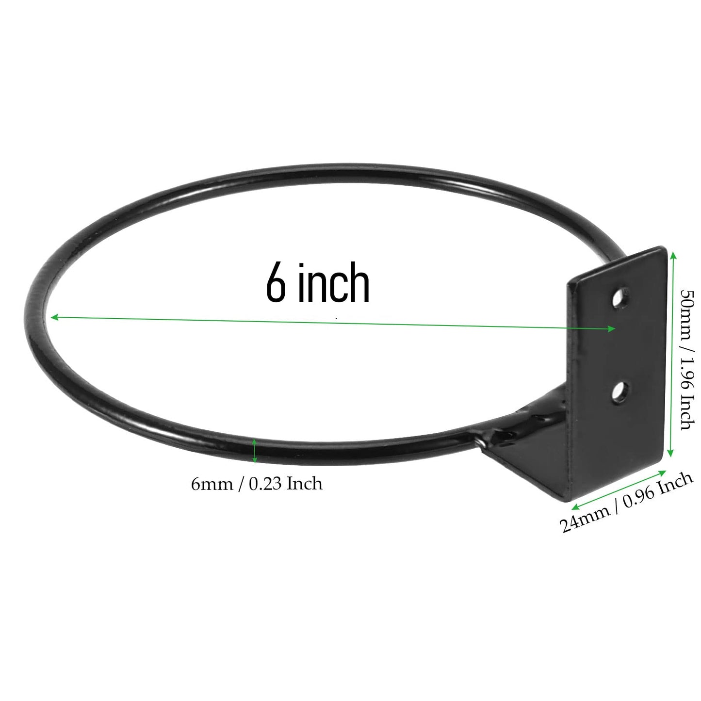 MAHIONG 10 PCS 6 Inch Flower Pot Holder Ring, Wall Mounted Wall Plant Hanger, Collapsible Metal Wall Planter Holder for Indoor and Outdoor Plant Pots, Black