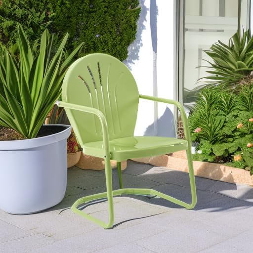 Crosley Furniture Griffith Outdoor Chair, Retro Metal Patio Chairs
