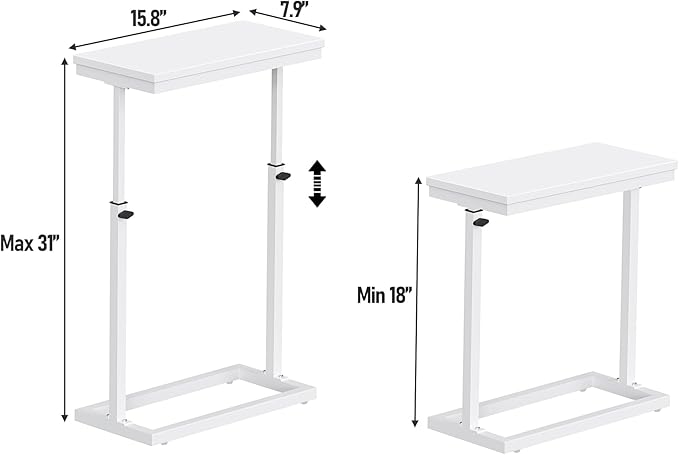 TUTOTAK End Table, Side Table, Tall Couch Table, Sofa Table, Living Room