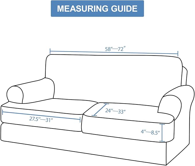 CUCRAF T Cushion Sofa Cover 3 Piece Loveseat Slipcovers, Soft Thick Velvet