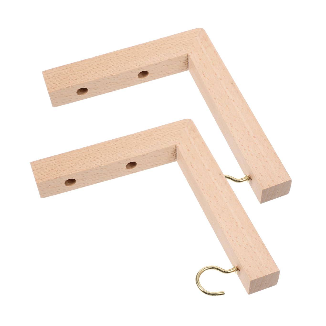 Luxshiny 2pcs Wooden Wall Plant Hooks for Hanging Flower Pot Brackets and Bird Feeder Hangers, Outdoor Garden Hanging Bracket for Wind Chimes and Lanterns