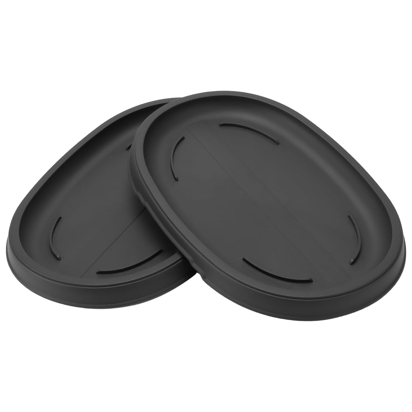 MUKLEI 6 Pack Oval Bonsai Humidity Trays Drip Tray, Plant Water Catcher Tray, Black Plastic Plant Saucers for Indoors and Outdoors Bonsai Tree, 12 x 7.9 x 0.87 Inch