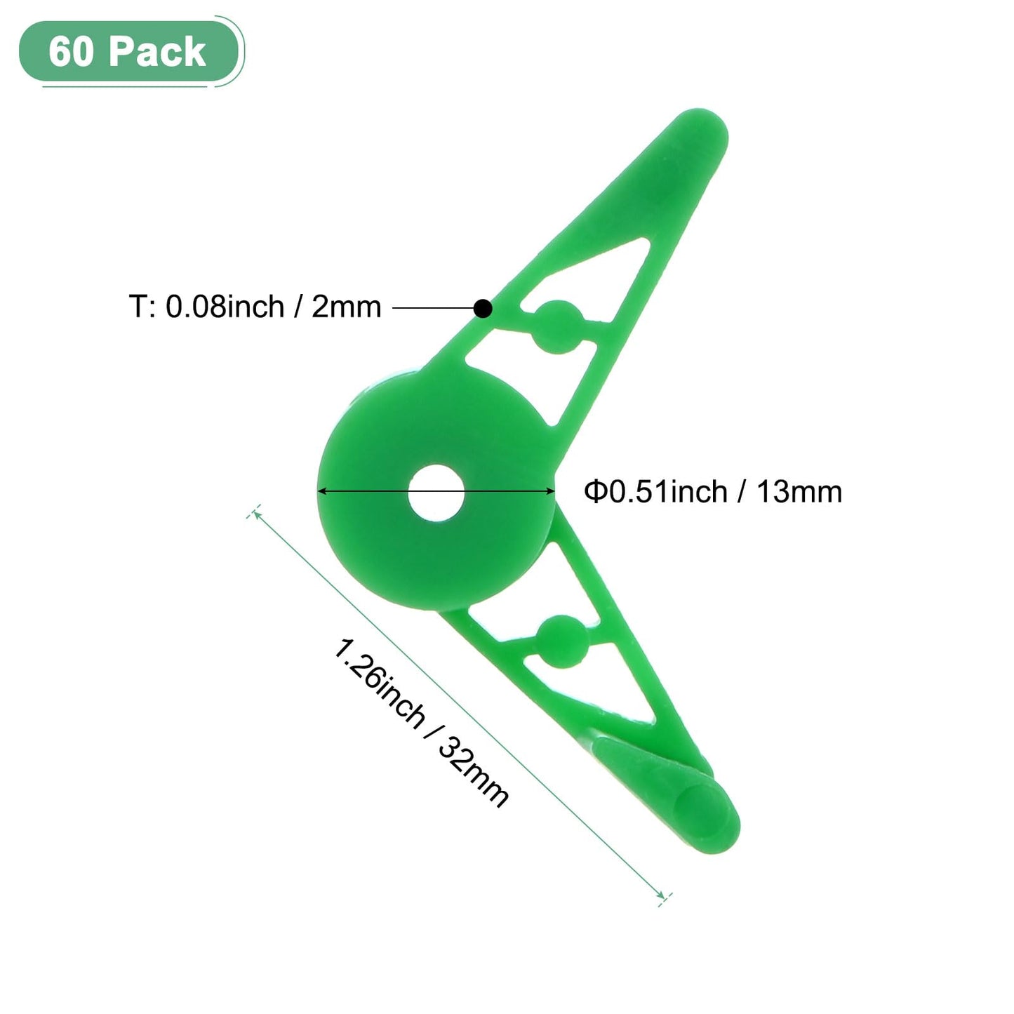 M METERXITY 60-Pack Adjustable Plant Clips, 360 Degree Plant Training Clips, Plant Stem Bender Training Clips for Low Stress Training/Plant Ties/Gardening Accessories [Green]