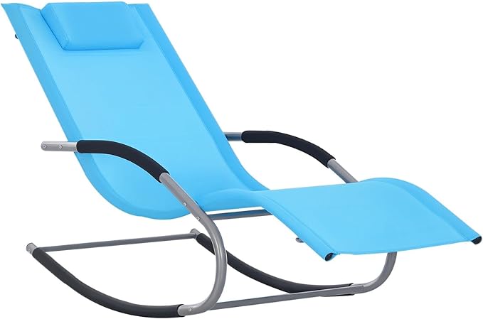 Outsunny Zero Gravity Rocking Chair Outdoor Chaise Lounge Chair Recliner Rocker
