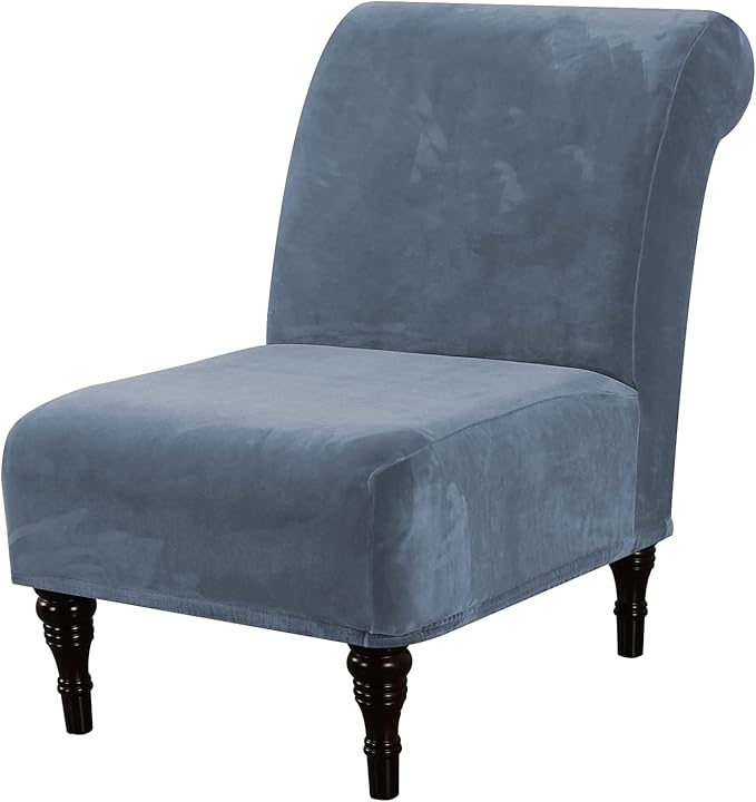 H.VERSAILTEX Armless Accent Chair Covers Thick Velvet Armless Chair Slipcovers