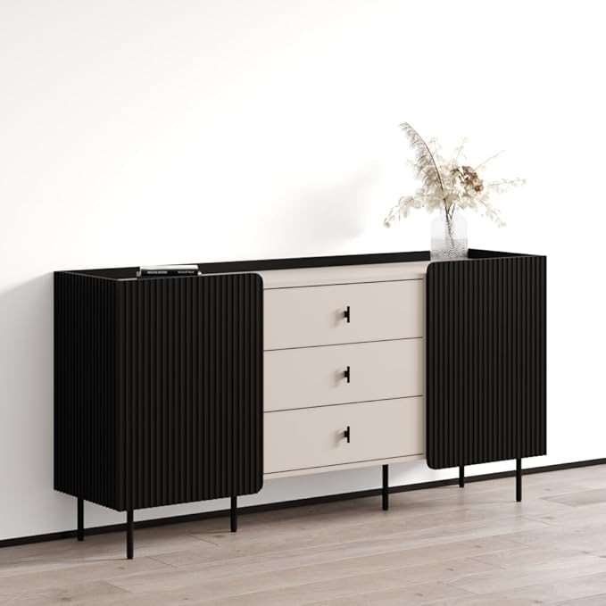 Meble Furniture Dalia 160cm x 45cm x 75cm Engineered Wood Sideboard — Cashmere