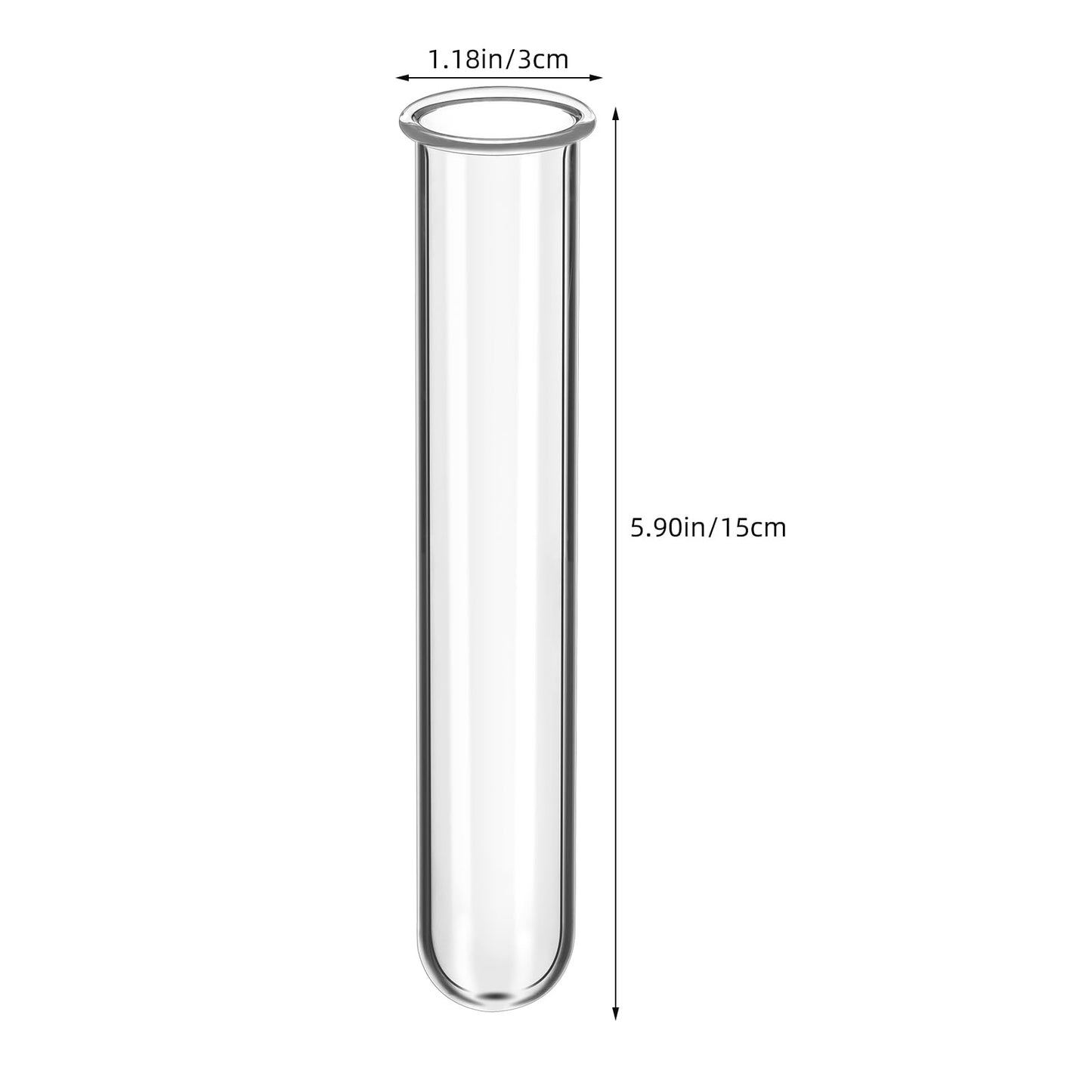 4 Pcs Glass Test Tube Vases for Flowers,5.9 x 1.18 Inch Hydroponic Propagation Tubes Plant Terrarium for Home Office Cafes Flower Shop Desktop Decoration