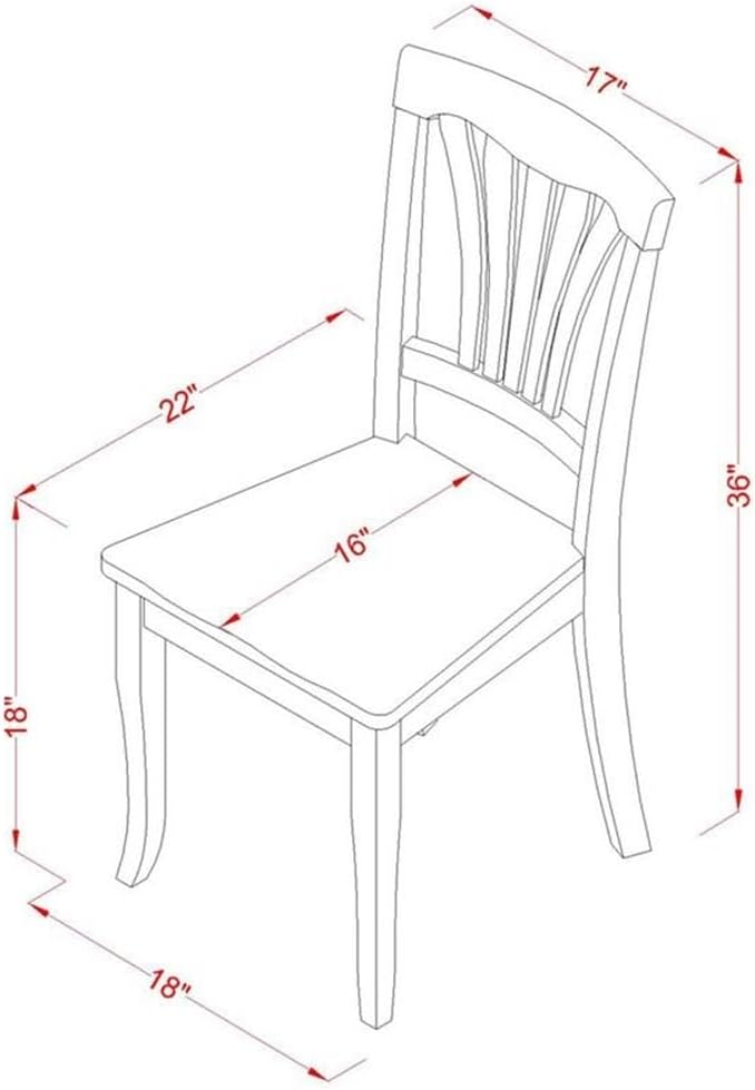 East West Furniture AVC-WHI-W Avon Kitchen Dining Chairs