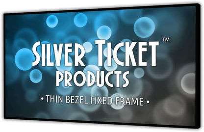 Silver Ticket Products S7 Series 6 Piece Thin Bezel Home Theater Fixed Frame 4K/8K Ultra HD, HDTV, HDR & Active 3D Projection Screen, 16:9 Format, 128" Diagonal, Grey Material S7-169128-G