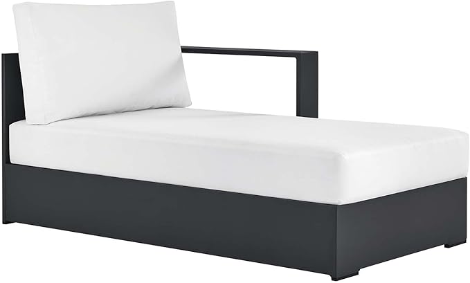 Modway Tahoe Powder-Coated Aluminum Outdoor Chaise Lounge in Gray White