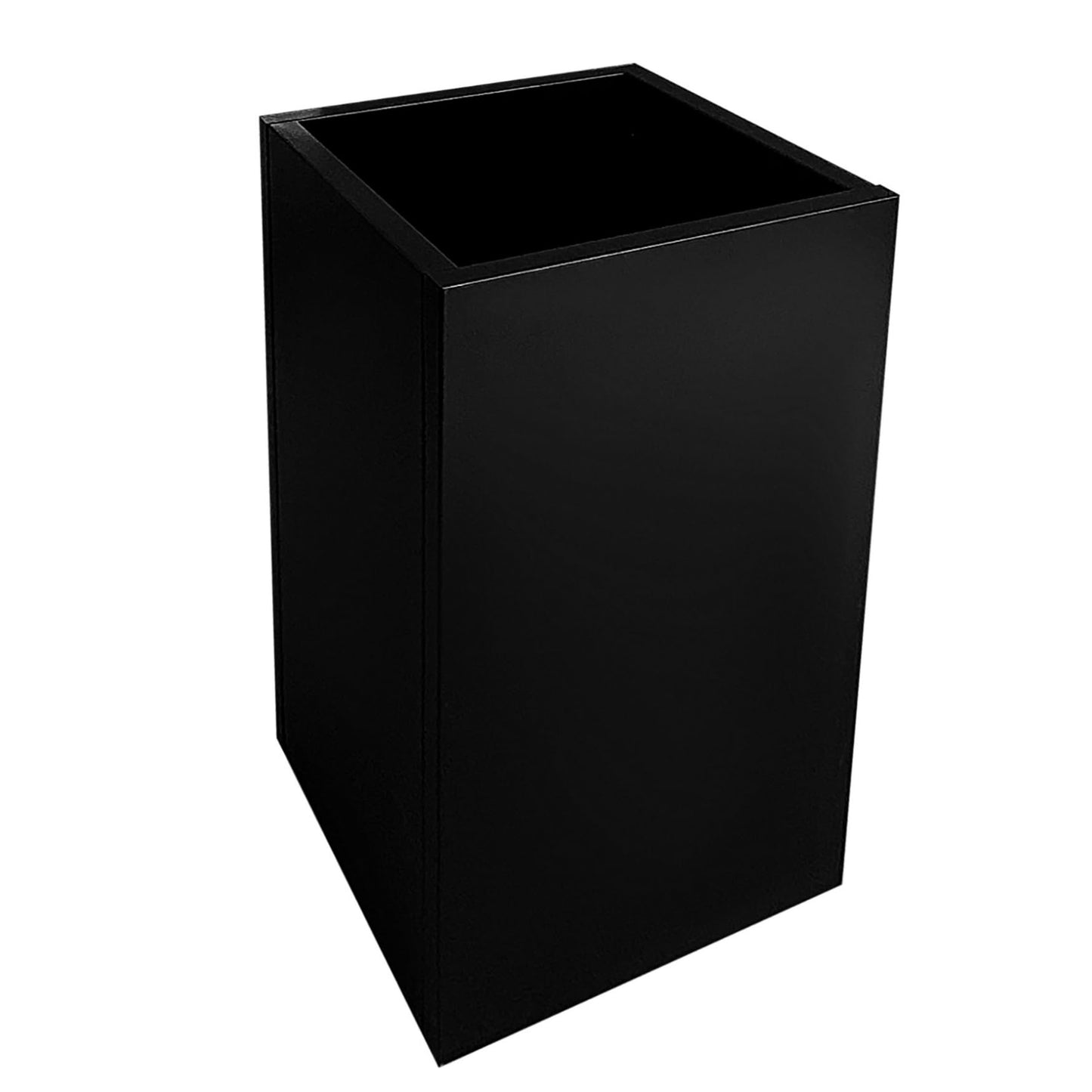 ZUCIVI Metal Planter Box for Outdoor Plants 14 x 14 x 30 Inches Cube Steel Heavy Duty Flower Pot Large Rectangular Planter with Insert Shelf and Drainage Holes Suitable for Patio Yard Garden Porch