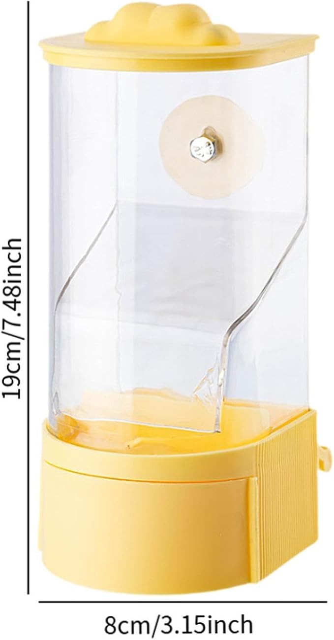 No Mess Bird Feeder Hanging Feeding Station Anti Splashing Parrot Foraging Feeder Food Container for Cockatiel Budgies Canary Pink(Yellow)