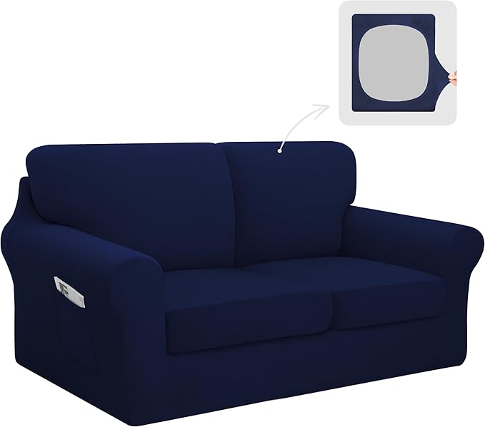 Easy-Going 5 Pieces Stretch Loveseat Cover Washable Loveseat Slipcover Set