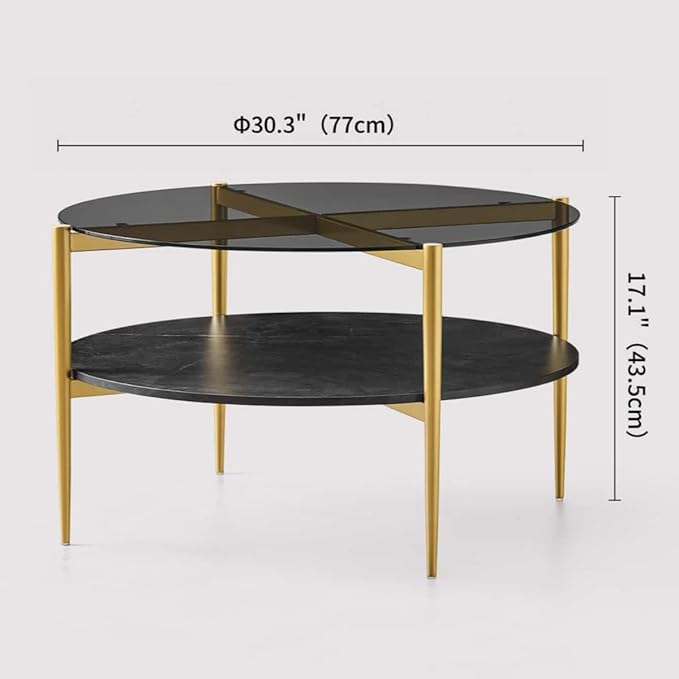 LumFurn Round Coffee Table for Living Room, Mid-Century Modern Design, D30 x H17