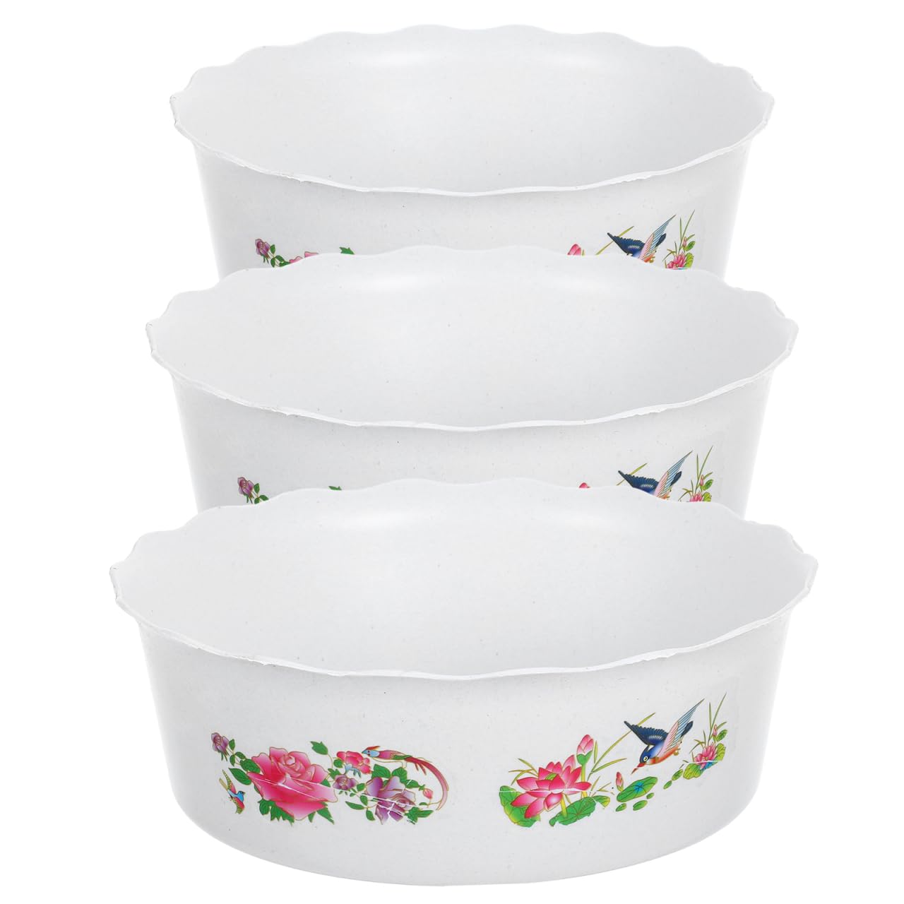 HANABASS 3 Pcs Hydroponic Lotus Water Lily Planter Planting Bowl Round Shallow Flowerpot Container Fish Bowl for Water Lily, Succulent, Aquatic Plant Garden Decoration