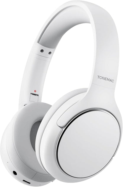TONEMAC H2 Wireless Headphones,Over Ear Bluetooth Headphones,50H Playtime,Wireless Headset with Mic,Foldable Lightweight Bluetooth Headset with Deep Bass,HiFi Stereo Sound for Travel Work Smartphone