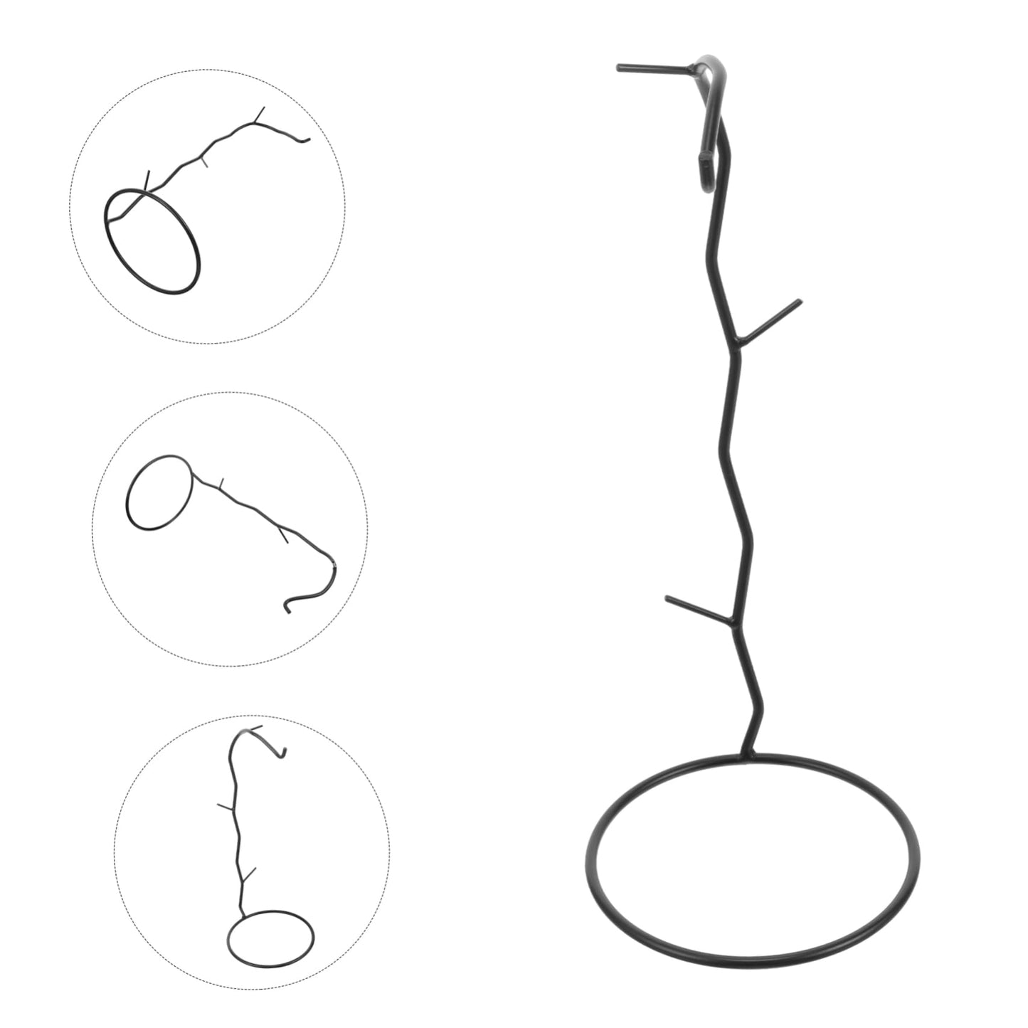 Toyvian Decorative Hanging Rack for Air Plants Black Glass Terrarium Holder with Hook for Home and Office Decor Pothook Stand for Flowers and Succulents Unique Micro Landscape