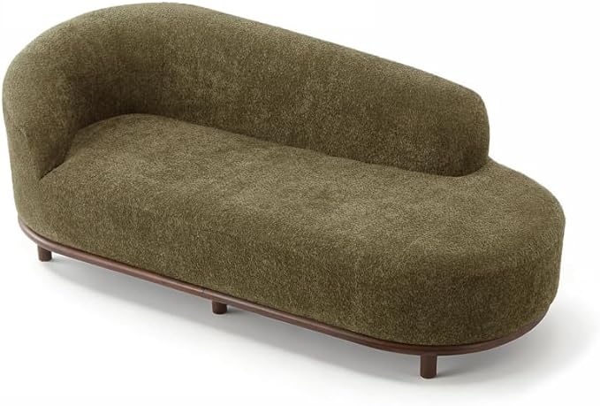 Christopher Knight Home Bouclé Chaise Lounge Sofa Mid Century Modern