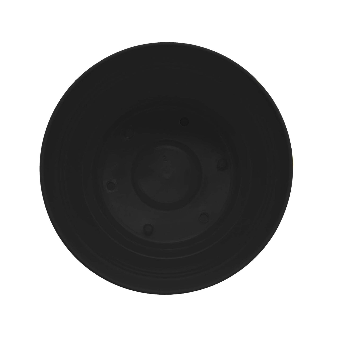 Bloem Saturn 7" Round Plastic Planter - Indoor/Outdoor, Snap-in Saucer & Drainage Holes, Black, 4-Pack