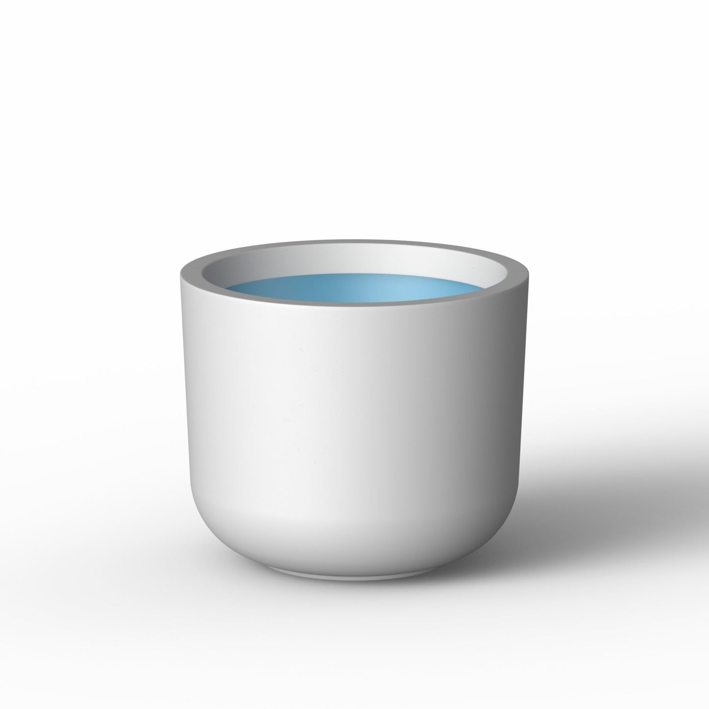 Kante Round Concrete Planter, 9 Inch Dia Classic-Style Large Pot with Drainage, White Finish with Painted Interior, for Indoor & Outdoor Plants, Home, Patio and Garden