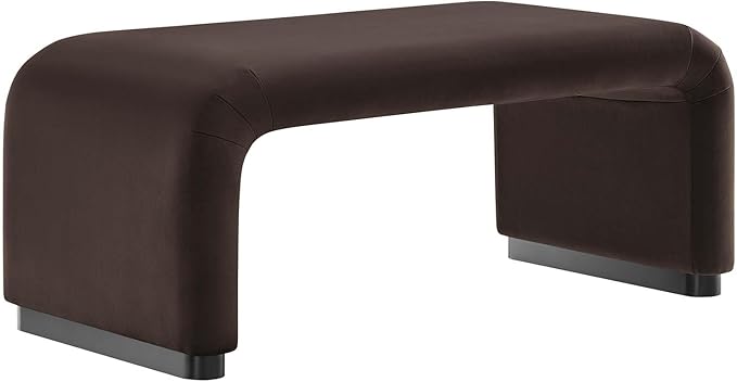 Modway EEI-6735-BLK-CHB Koda Performance Velvet Waterfall Ottoman
