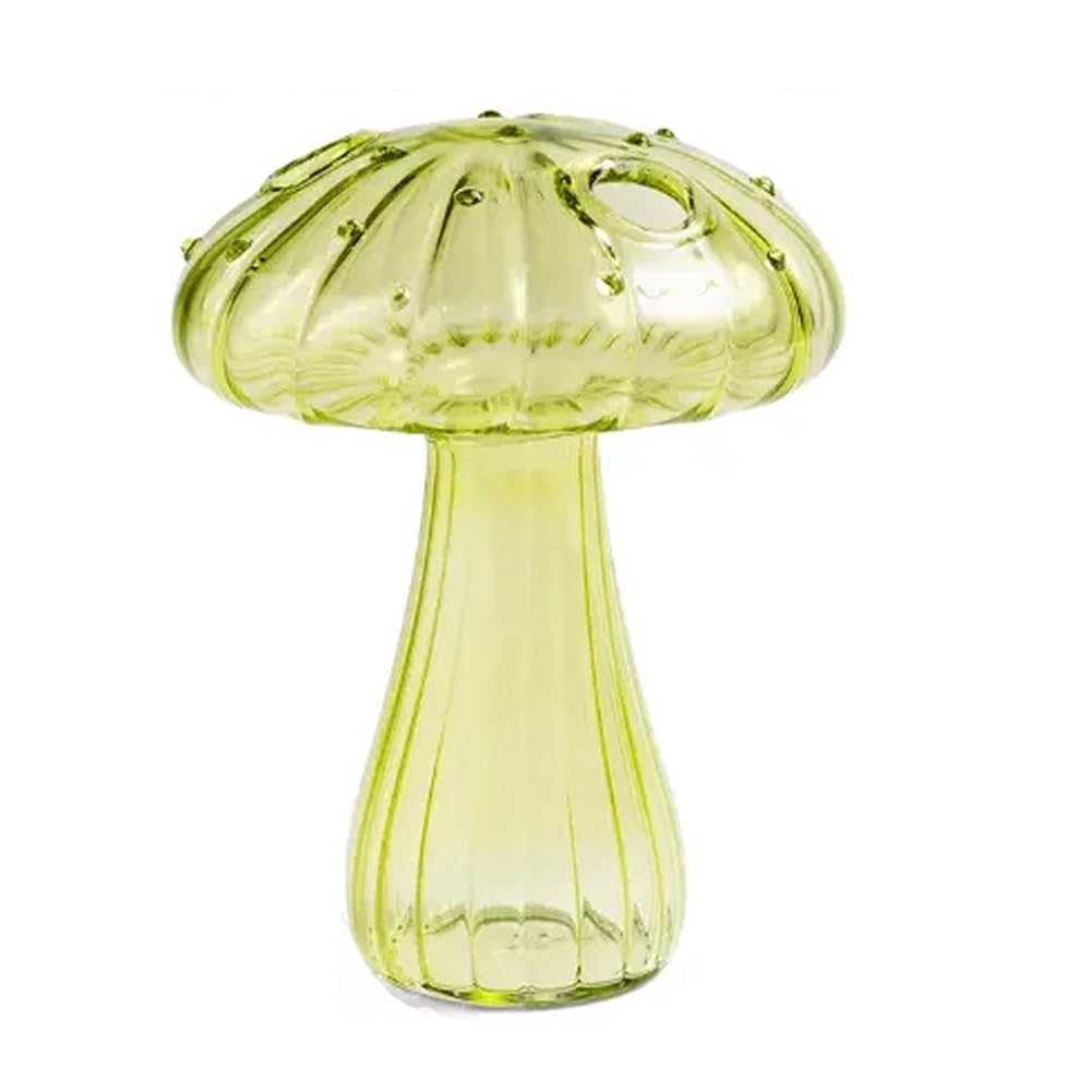 3-Piece Mushroom Shape Glass Terrarium Hydroponic Flower Vase Nordic Cute Pot Bud Plant Containers Birthday Christmas New Year Garden Home Office Room Desktop Décor