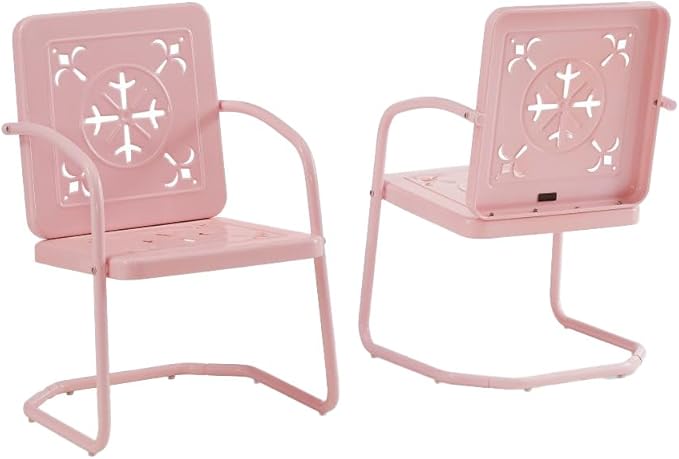 Crosley Furniture Azalea 2-Piece Outdoor Chair Set, Vintage Retro Metal Patio