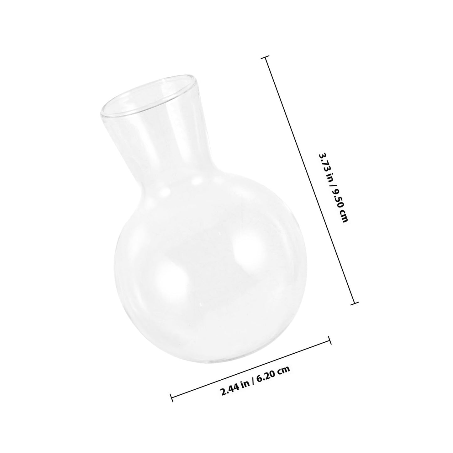 Veemoon Glass Flower Vase with Wooden Stand, High Borosilicate Glass Hydroponic Plant Terrarium for Indoor Home Décor and Tabletop Gardening