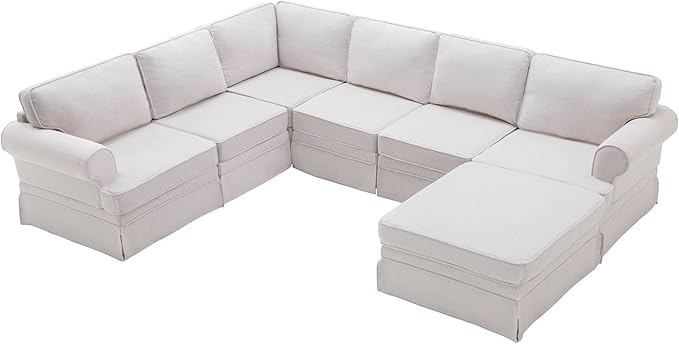 109.4" Fabric Upholstered Modular Sofa Collection, Modular Customizable