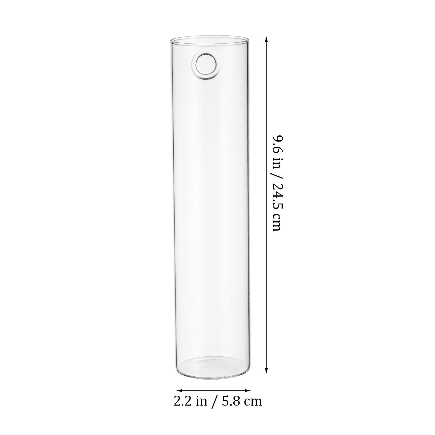 GETAJGHSD Cylinder Glass Wall Vase Set for Hydroponic Plants, 2pcs Hanging Glass Containers, Modern Wall Mounted Flower Vases for Indoor Terrarium Decor