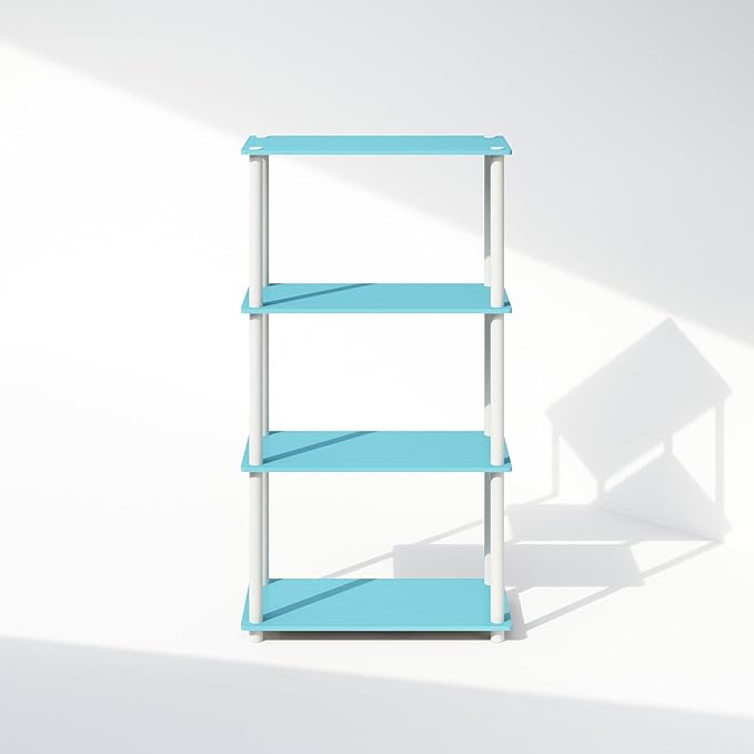 Furinno Turn-N-Tube Book Shelf, 4-Tier Bookshelf, Bookcase