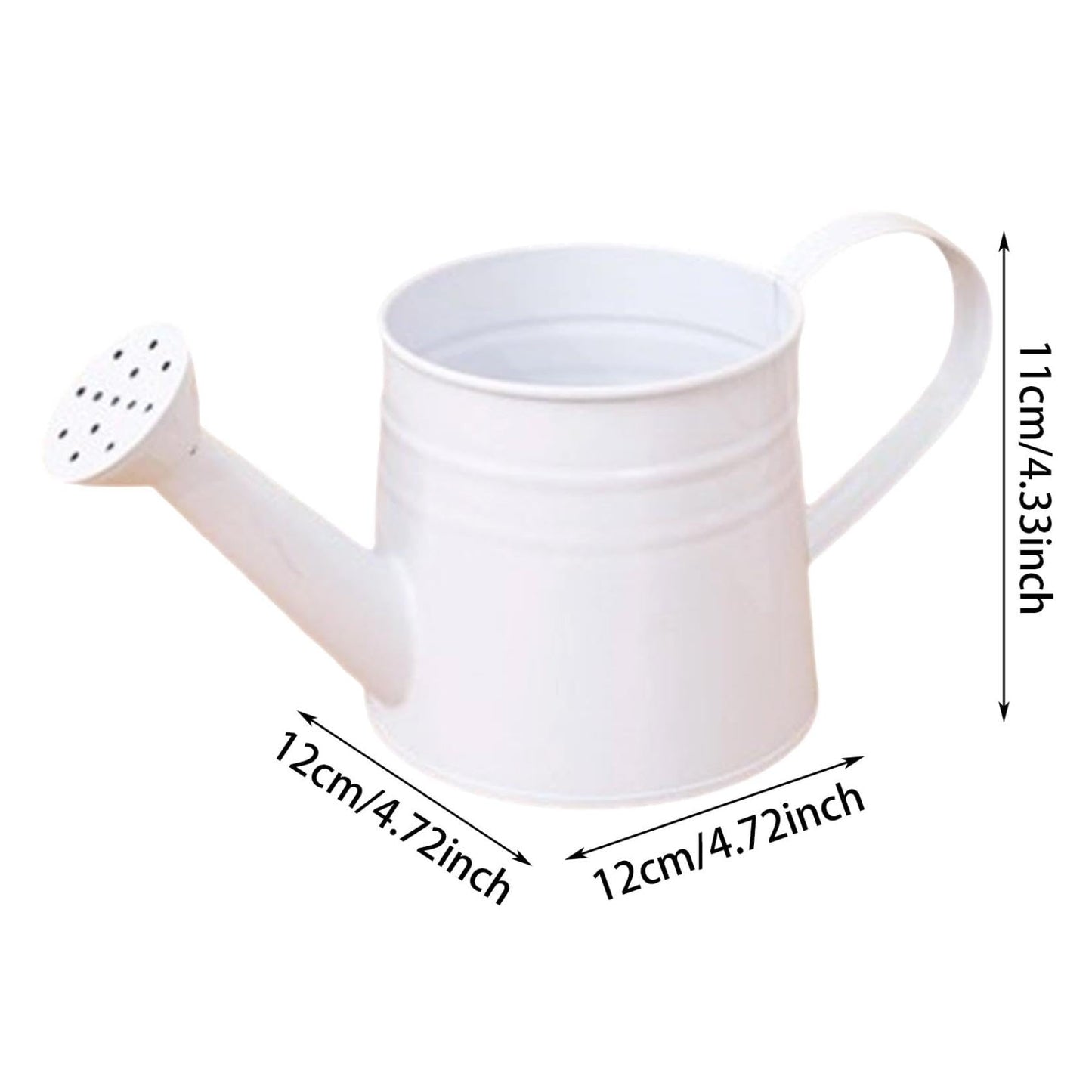 Metal Long Spout Watering Can with Ergonomic Handle, Balanced Design for Easy Pouring, 1L for Watering Indoor Houseplants, Outdoor Flowers, Garden Beds and Lawn Areas (White)