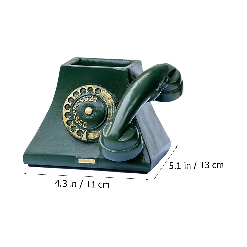 Yardwe Telephone Flower Pot Succulent Flower Pot Planter Resin Plant Pot Retro for Home Office Plants, Green