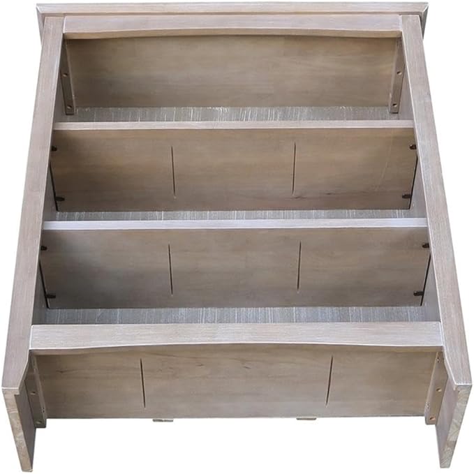 IC International Concepts, Shaker Solid Wood Bookcase, 2 Adjustable Shelves
