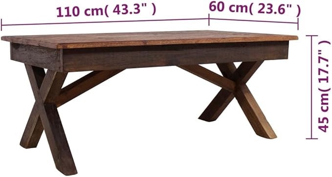 Rustic Farmhouse Coffee Table for Living Room, Handcrafted Reclaimed Wood